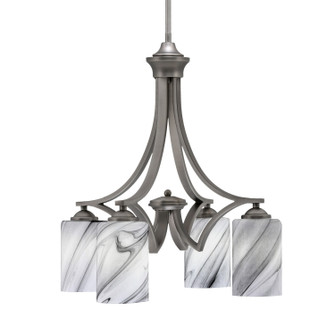 Zilo Four Light Chandelier in Graphite (200|568-GP-3009)