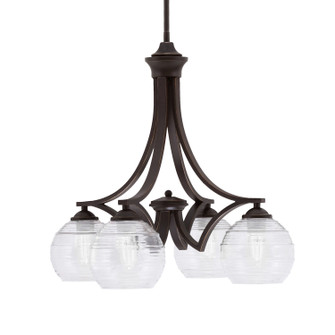 Zilo Four Light Chandelier in Dark Granite (200|568-DG-5110)