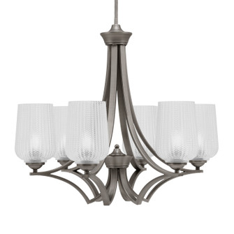 Zilo Six Light Chandelier in Graphite (200|566-GP-4250)