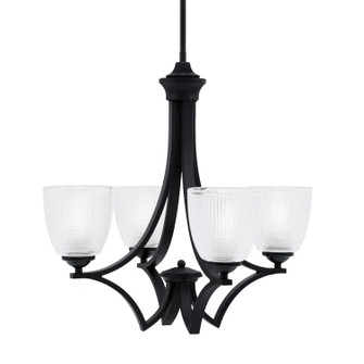 Zilo Four Light Chandelier in Matte Black (200|564-MB-500)