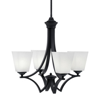 Zilo Four Light Chandelier in Matte Black (200|564-MB-460)