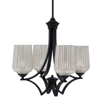 Zilo Four Light Chandelier in Matte Black (200|564-MB-4253)