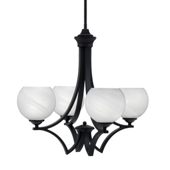 Zilo Four Light Chandelier in Matte Black (200|564-MB-4101)