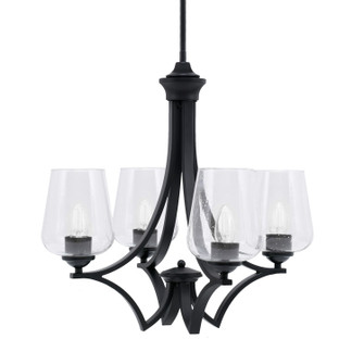 Zilo Four Light Chandelier in Matte Black (200|564-MB-210)