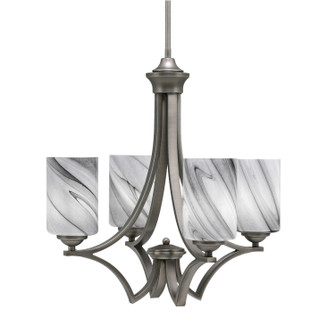 Zilo Four Light Chandelier in Graphite (200|564-GP-3009)