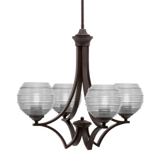 Zilo Four Light Chandelier in Dark Granite (200|564-DG-5110)