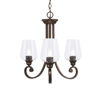Curl Three Light Chandelier in Bronze (200|253-BRZ-210)