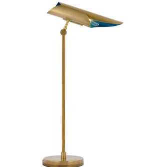 Flore LED Desk Lamp in Soft Brass and Riviera Blue (268|CD 3020SB/RB)