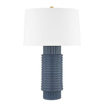 Broderick One Light Table Lamp in Aged Brass/Grey Blue Reactive Ceramic (70|L1956-AGB/CGR)