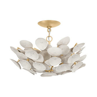 Aimi Three Light Semi Flush Mount in Vintage Gold Leaf (68|356-21-VGL)