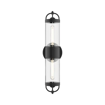 Lancaster Two Light Wall Sconce in Matte Black (452|WV461102MB)