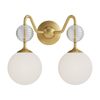 Celia Two Light Vanity in Brushed Gold/Opal Glass (452|VL415315BGOP)