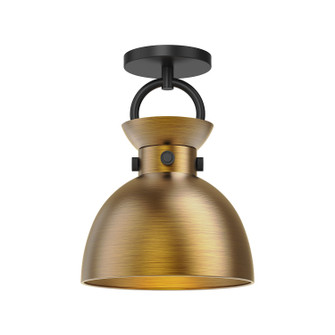 Waldo One Light Semi-Flush Mount in Matte Black/Aged Gold (452|SF411309MBAG)