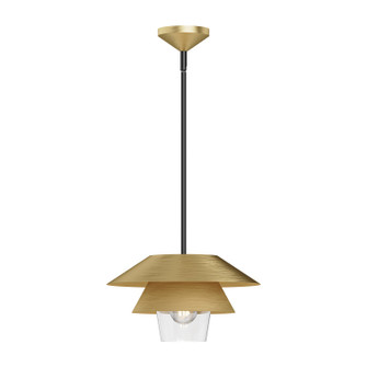 Tetsu One Light Pendant in Brushed Gold/Clear Glass (452|PD475113BGCL)