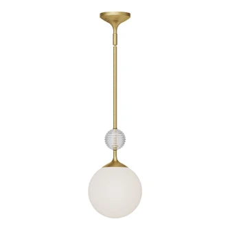 Celia One Light Pendant in Brushed Gold/Opal Glass (452|PD415308BGOP)