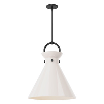 Emerson One Light Pendant in Matte Black/Glossy Opal Glass (452|PD412518MBGO)