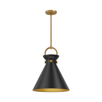 Emerson One Light Pendant in Aged Gold/Matte Black (452|PD412014AGMB)