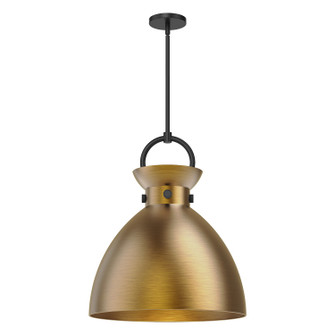 Waldo One Light Pendant in Matte Black/Aged Gold (452|PD411318MBAG)