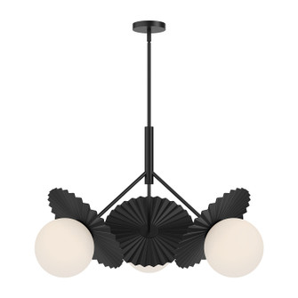 Plume Three Light Chandelier in Matte Black/Opal Glass (452|CH501334MBOP)