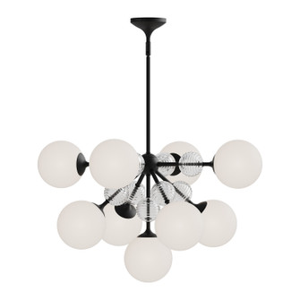 Celia Nine Light Chandelier in Matte Black/Opal Glass (452|CH415331MBOP)