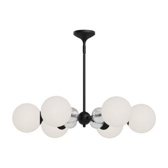 Celia Six Light Chandelier in Matte Black/Opal Glass (452|CH415330MBOP)