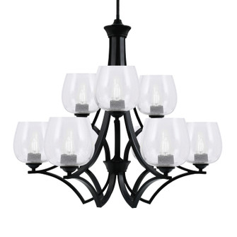 Zilo Nine Light Chandelier in Matte Black (200|569-MB-4810)