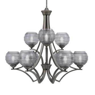 Zilo Nine Light Chandelier in Graphite (200|569-GP-5112)