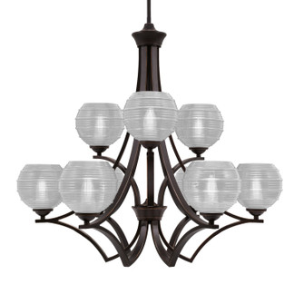 Zilo Nine Light Chandelier in Dark Granite (200|569-DG-5110)