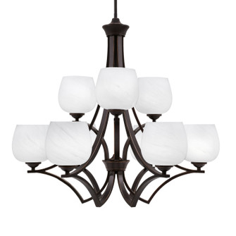 Zilo Nine Light Chandelier in Dark Granite (200|569-DG-4811)