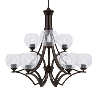 Zilo Nine Light Chandelier in Dark Granite (200|569-DG-4100)