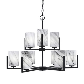 Atlas Nine Light Chandelier in Matte Black (200|4509-MB-3009)