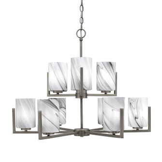 Atlas Nine Light Chandelier in Graphite (200|4509-GP-3009)