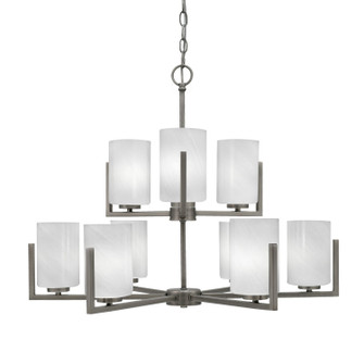 Atlas Nine Light Chandelier in Graphite (200|4509-GP-3001)