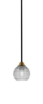 Paramount One Light Mini Pendant in Matte Black & Brass (200|3401-MBBR-5110)