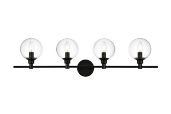 Jaelynn Four Light Bath Sconce in Black and Clear (173|LD7318W38BLK)