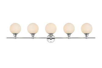 Cordelia Five Light Bath Sconce in Chrome and frosted white (173|LD7317W47CH)