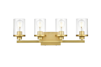Saanvi Four Light Bath Sconce in Brass and Clear (173|LD7316W25BRA)