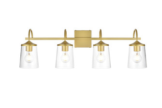 Avani Four Light Bath Sconce in Brass and Clear (173|LD7313W33BRA)