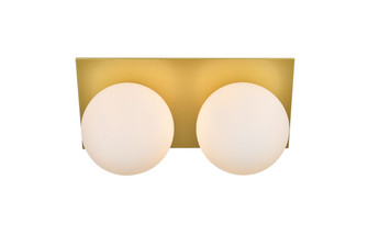 Jillian Two Light Bath Sconce in Brass and frosted white (173|LD7304W14BRA)