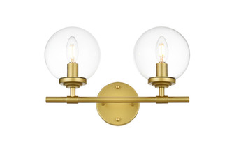 Ingrid Two Light Bath Sconce in Brass and Clear (173|LD7302W15BRA)