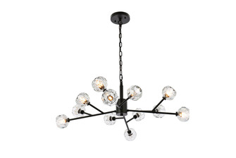 Graham 12 Light Pendant in Black and Clear (173|3509D35BK)