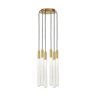 Pylon LED Chandelier in Natural Brass (182|700TRSPPYLC6RNB-LED930)