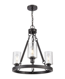 Ballston Three Light Chandelier in Matte Black (405|820-BK-G804)