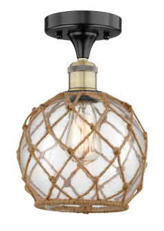 Edison One Light Semi-Flush Mount in Black Antique Brass (405|616-1F-BAB-G122-8RB)