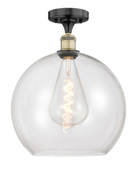 Edison One Light Semi-Flush Mount in Black Antique Brass (405|616-1F-BAB-G122-14)