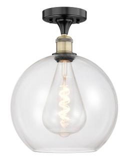 Edison One Light Semi-Flush Mount in Black Antique Brass (405|616-1F-BAB-G122-12)