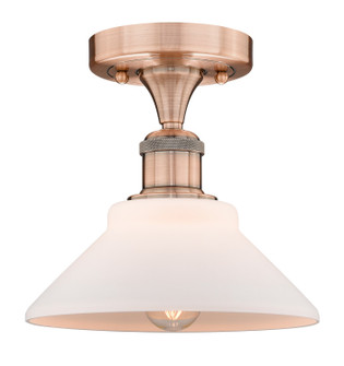 Edison One Light Flush Mount in Antique Copper (405|616-1F-AC-G131)