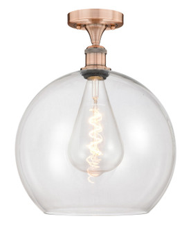 Edison One Light Semi-Flush Mount in Antique Copper (405|616-1F-AC-G122-14)