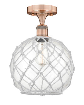 Edison One Light Semi-Flush Mount in Antique Copper (405|616-1F-AC-G122-10RW)