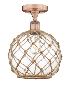 Edison One Light Semi-Flush Mount in Antique Copper (405|616-1F-AC-G122-10RB)